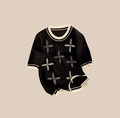 Elegantes Strass-T-Shirt – Sportlich & Glamourös zugleich!
