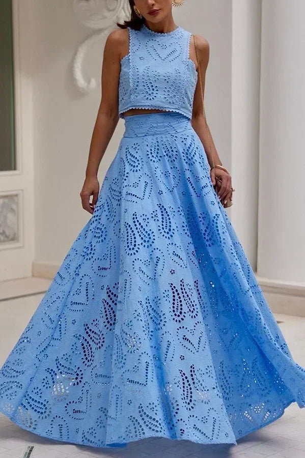 Maxirock und Crop-Top