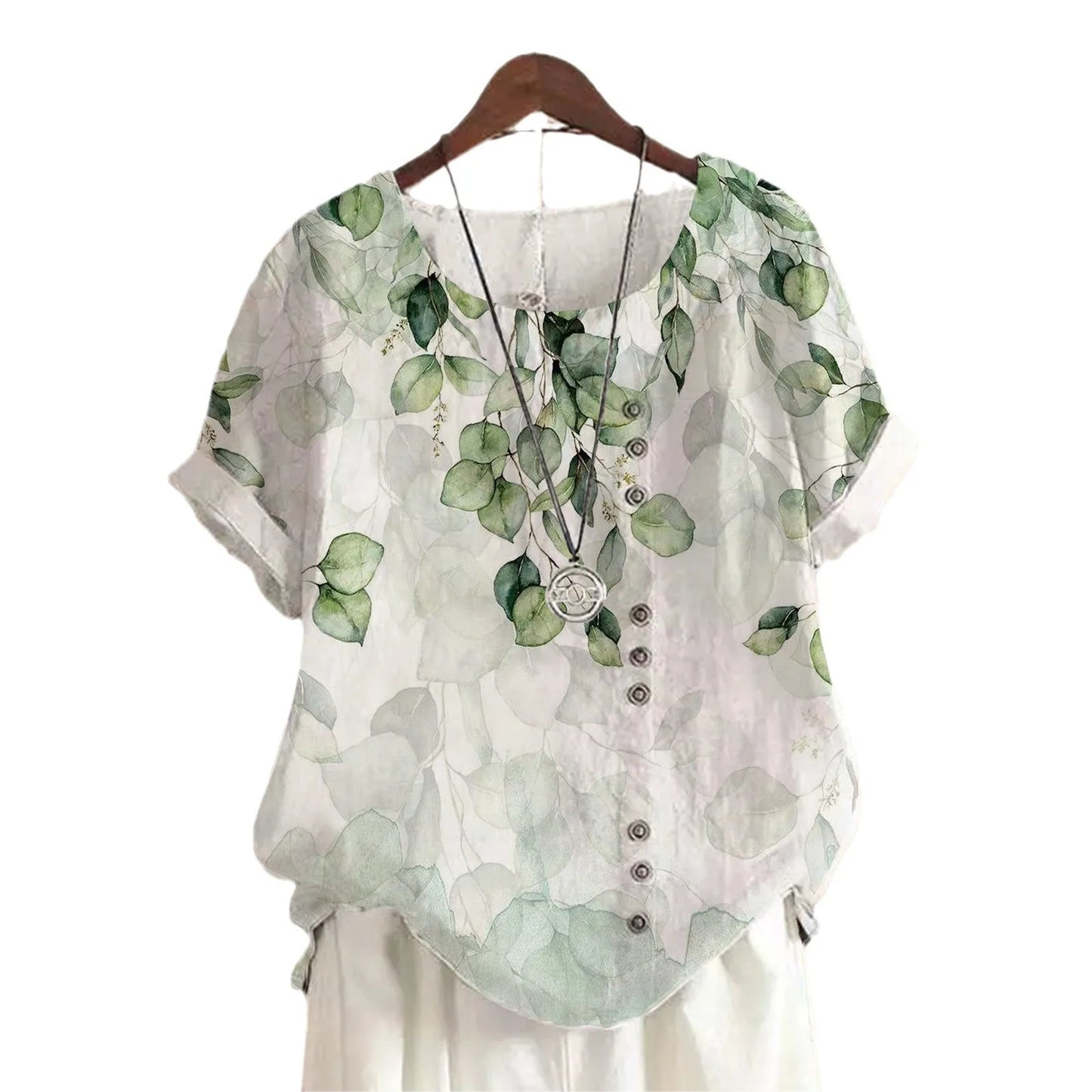 Sommerliche Damenbluse – Luftig, Retro & mit floralem Muster für einen eleganten Look