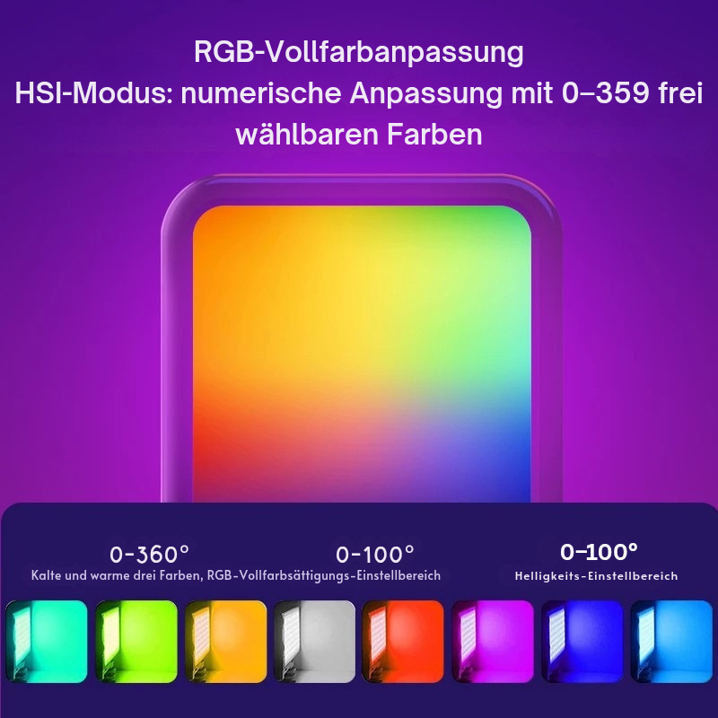 Kompakte RGB-LED-Leuchte für perfekte Ausleuchtung unterwegs