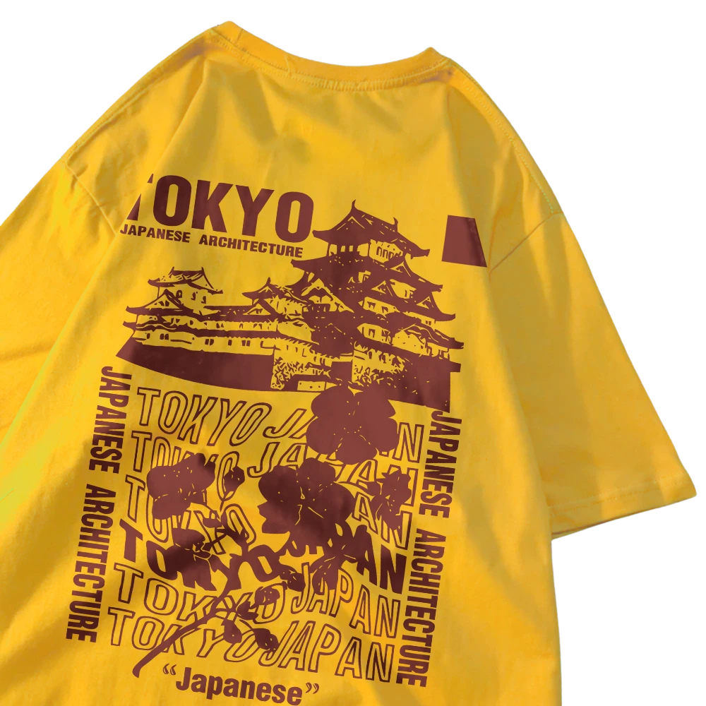 Streetwear T-Shirt – Tokyo Japan Motiv, Weich, Lässig