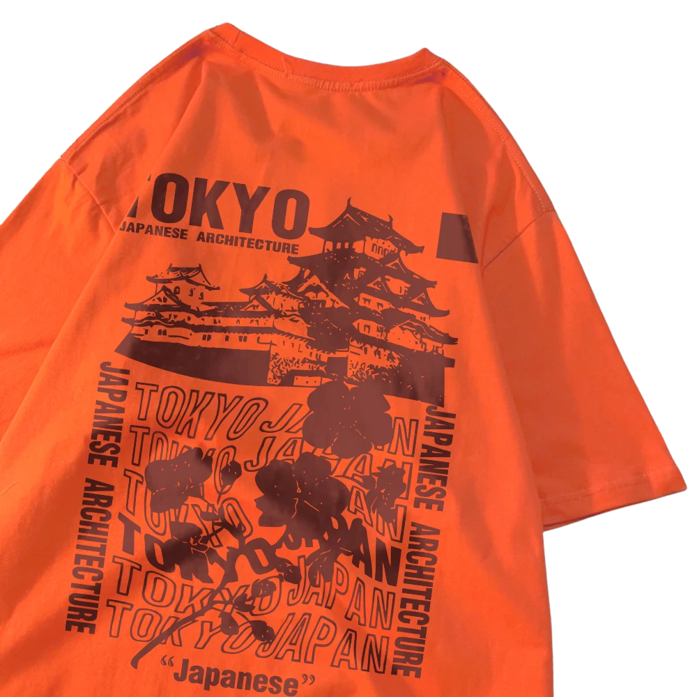 Streetwear T-Shirt – Tokyo Japan Motiv, Weich, Lässig
