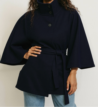 Poncho Mantel mit Gürtel