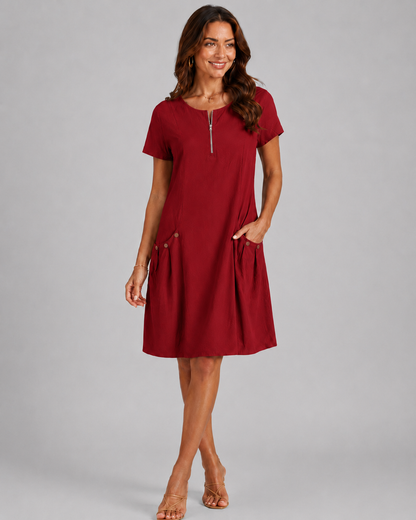 Baumwollkleid mit Reißverschluss