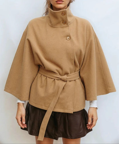 Poncho Mantel mit Gürtel