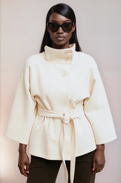 Poncho Mantel mit Gürtel