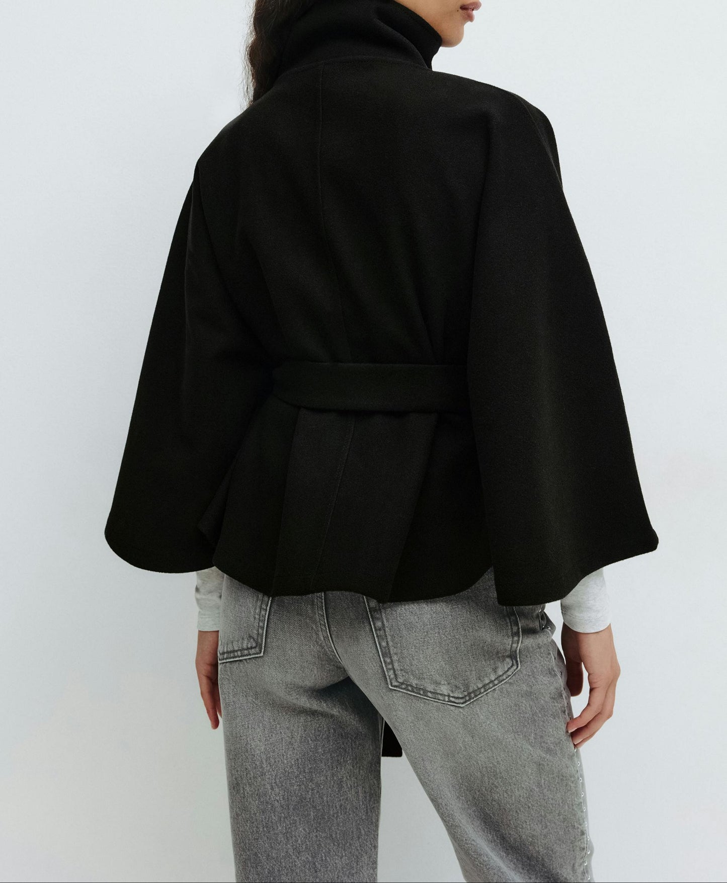 Poncho Mantel mit Gürtel