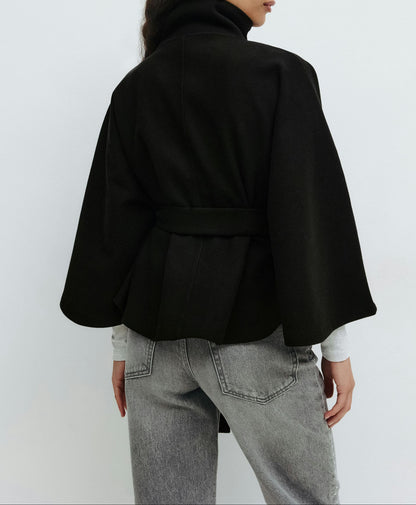 Poncho Mantel mit Gürtel