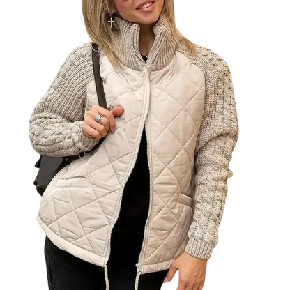 Trendige Steppjacke mit Strickärmeln