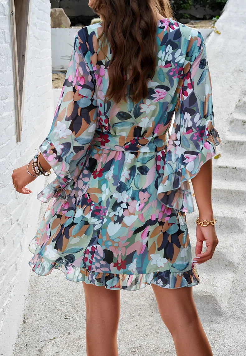 Flowy Dress mit Rüschenärmeln