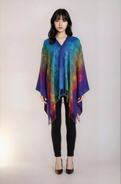 Weicher Premium-Schal mit kunstvollem Farbverlauf