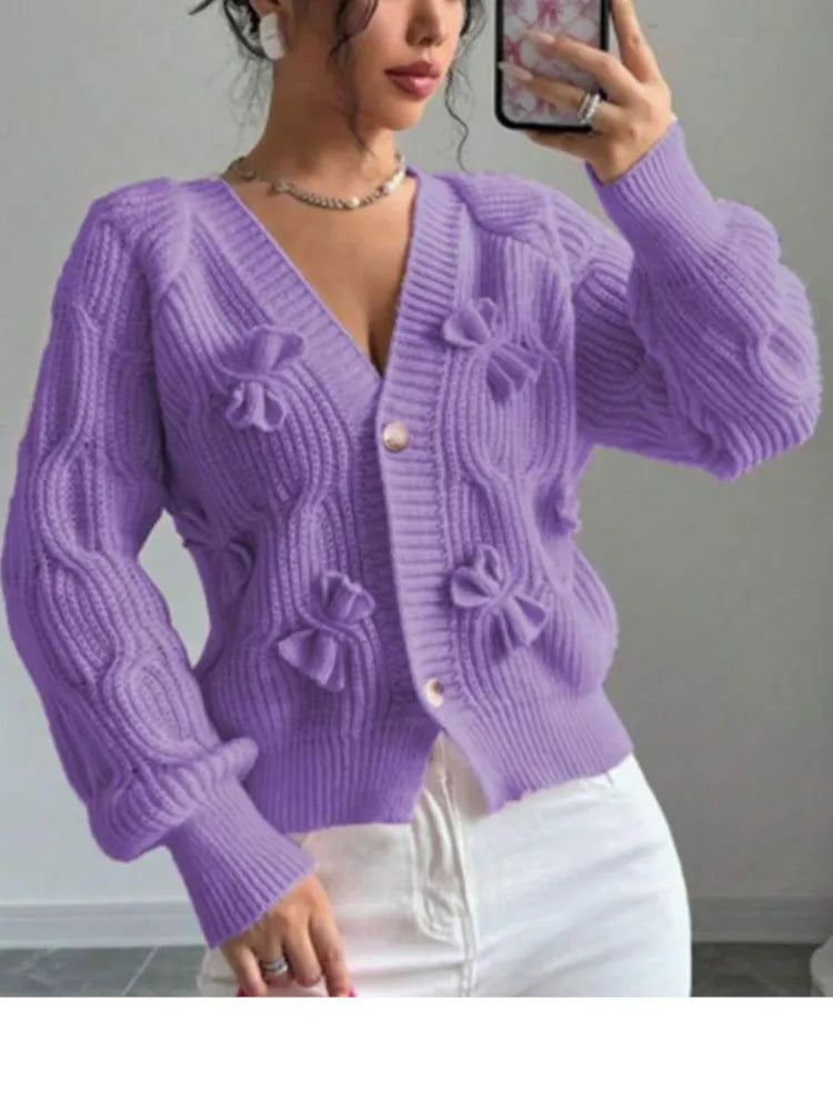 Strick-Cardigan mit Schleifen