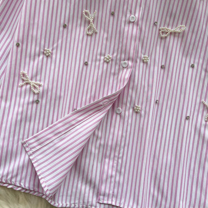 Perlen-Schleifen Bluse