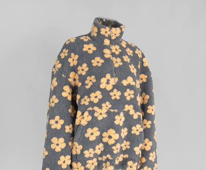 Kuschelige Blumen Fleecejacke