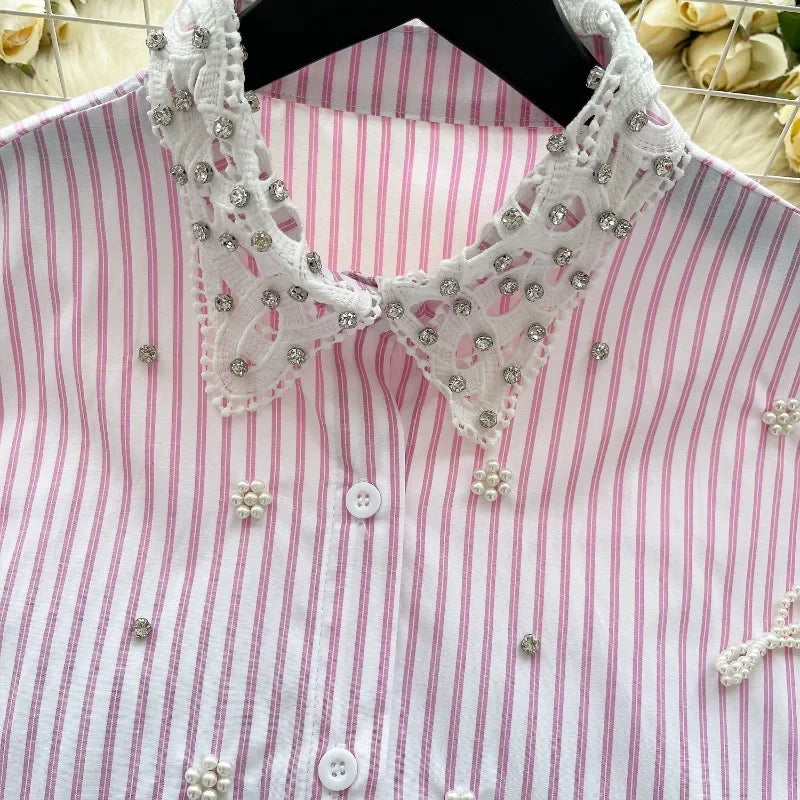 Perlen-Schleifen Bluse