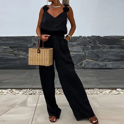 Sommer-Jumpsuit mit Blumen-Details