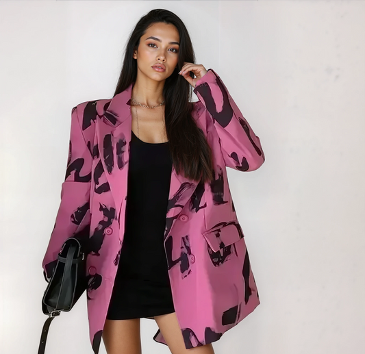 Pinker Print-Blazer