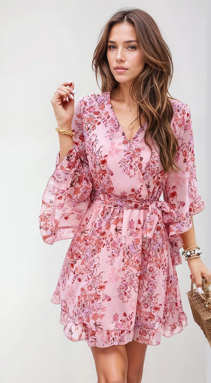 Flowy Dress mit Rüschenärmeln