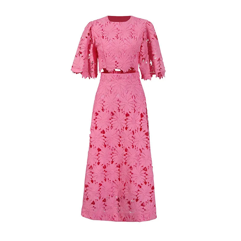 Zweiteiliges Damen-Set mit Spitze – Elegant & Sommerlich