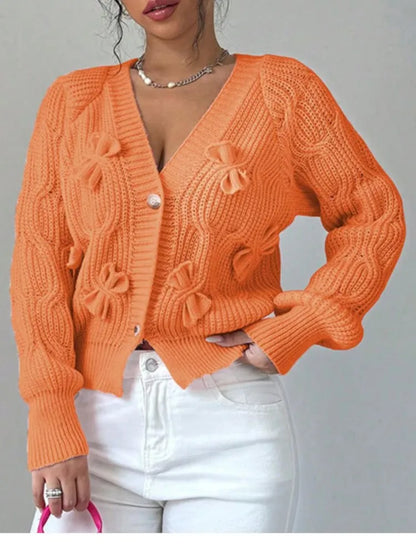 Strick-Cardigan mit Schleifen