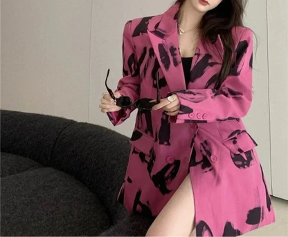 Pinker Print-Blazer