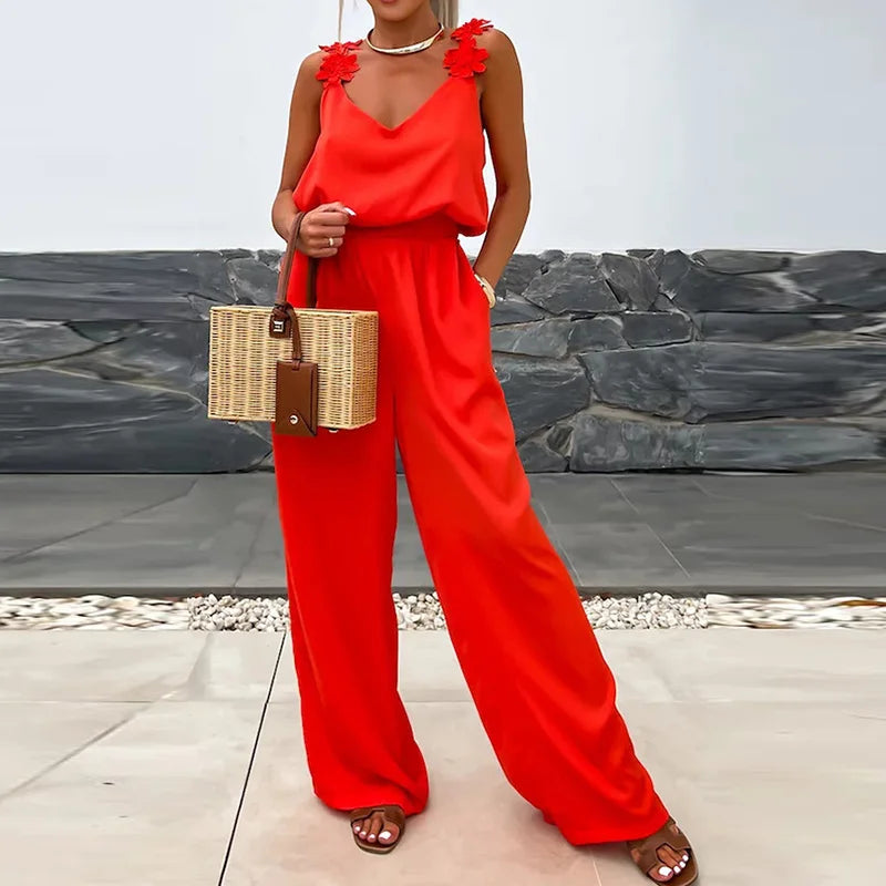 Sommer-Jumpsuit mit Blumen-Details