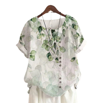 Sommerliche Damenbluse – Luftig, Retro & mit floralem Muster für einen eleganten Look
