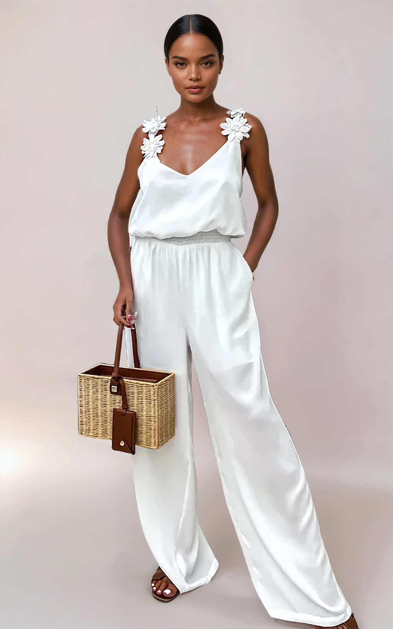 Sommer-Jumpsuit mit Blumen-Details