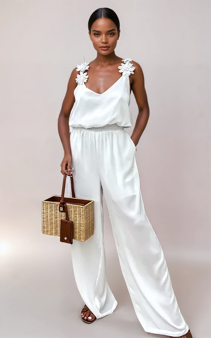 Sommer-Jumpsuit mit Blumen-Details