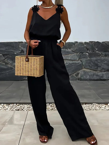 Sommer-Jumpsuit mit Blumen-Details