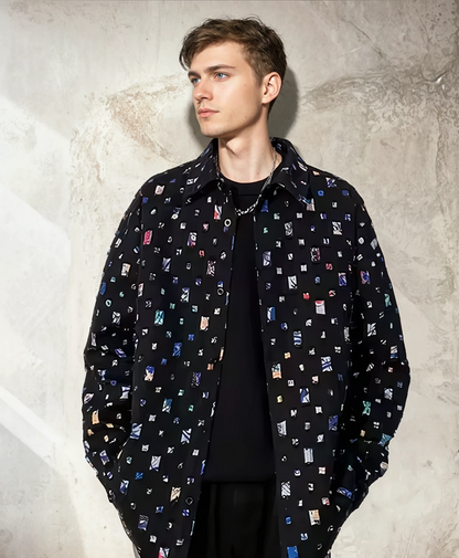 Modernes Baumwollhemd mit 3D-Struktur