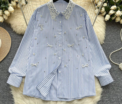 Perlen-Schleifen Bluse