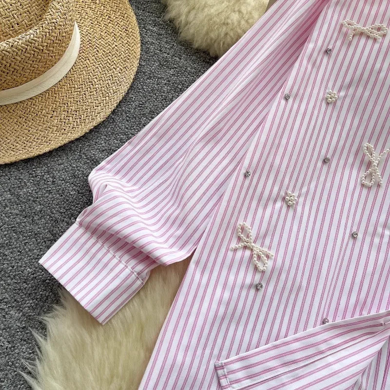 Perlen-Schleifen Bluse