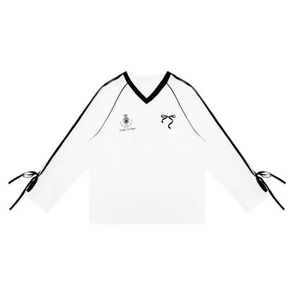 Stylisches V-Neck Jersey mit Streifen