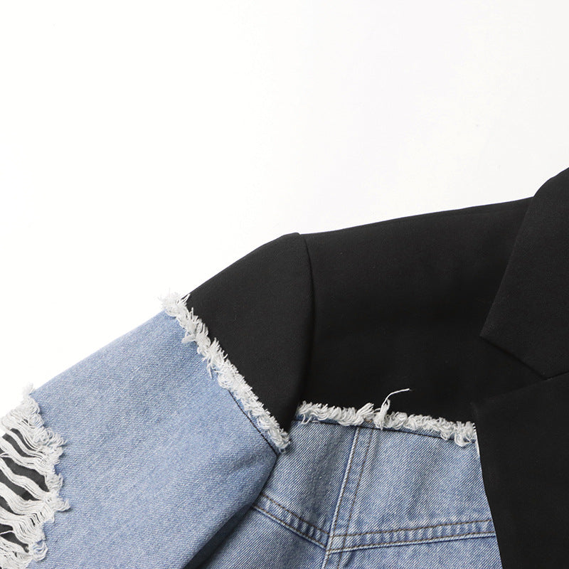 Oversized Denim Blazer im Streetstyle Look