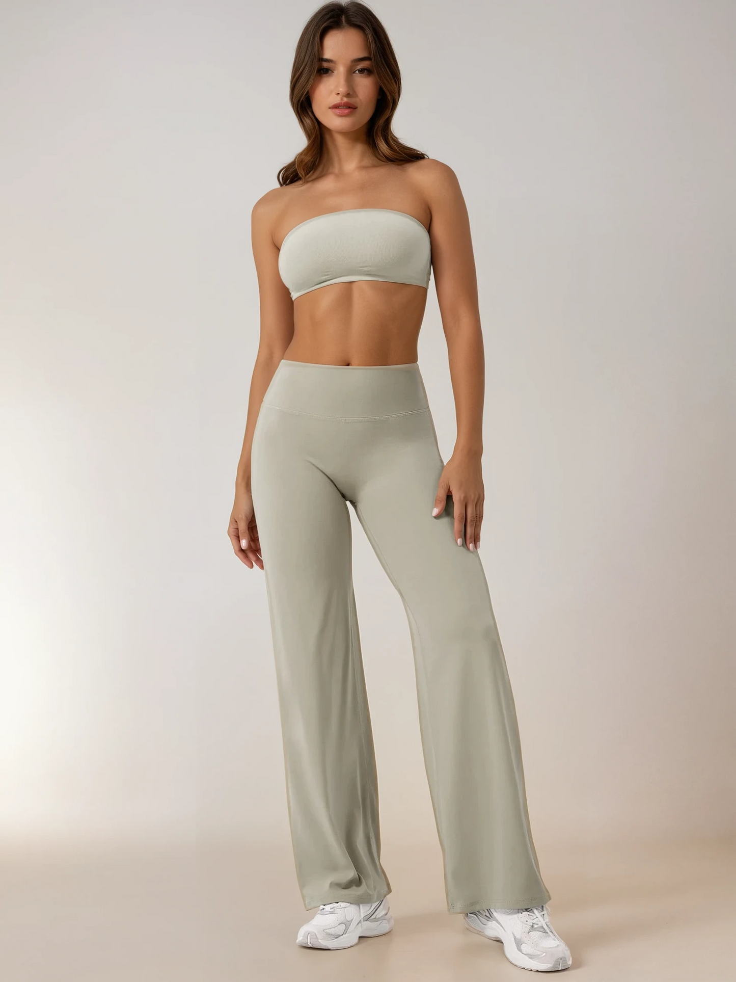 High-Waist Straight-Leg Pants